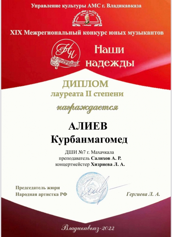 19 музыкальный конкурс &laquo;Наши надежды&raquo;.